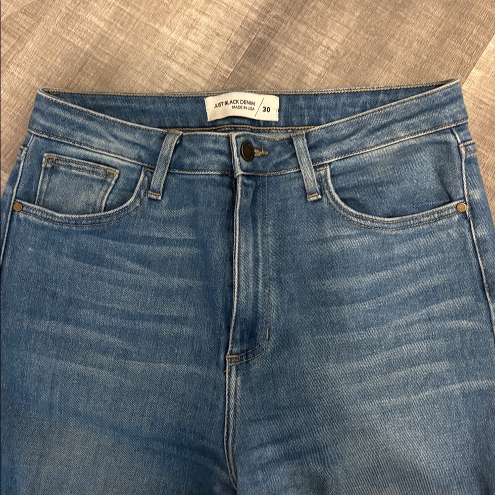 just black denim ripped straight jeans - Picture 3 of 6